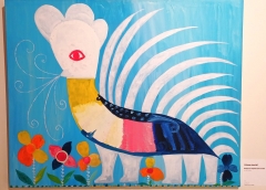Monique Le chapelain, l'Oiseau éventail, 80x120cm, 1995 (2).jpg