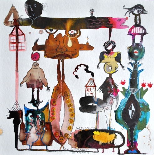 bruno montpied,galerie blandine roques,art singulier,le moi et son double,musée ingres,paul duchein,art de la grotesque,vasari,dessin automatique,surréalisme,série les empilés